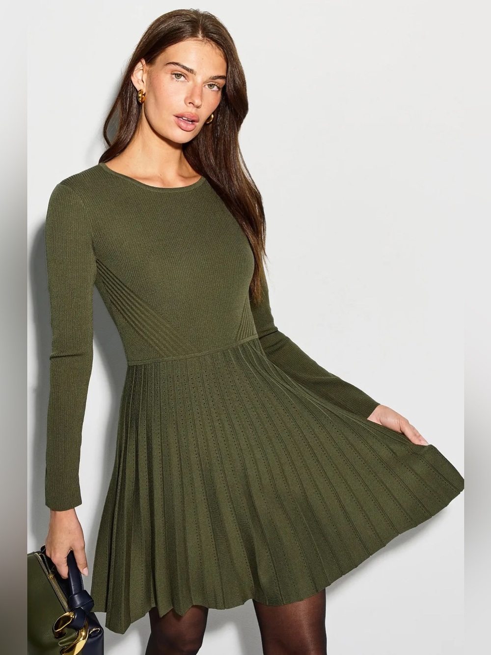*Flawed RTR Jason Wu Pleated Long Sleeve Knit Mini Dress (0411)